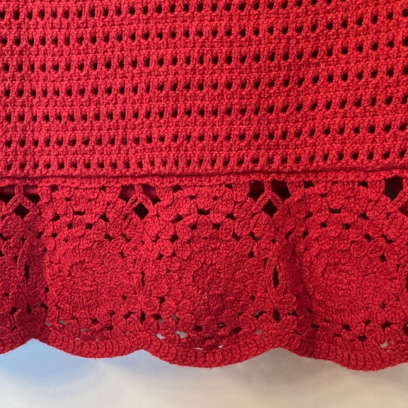 Universal Thread Red Crochet Drawstring Mini Skirt - Picture 3 of 8